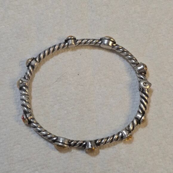 Brighton Monte Carlo Mixed Metals Golden Crystal Hinged Bracelet - Picture 2 of 9